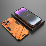 iPhone 15 Pro -kuoret oranssilla jalustalla