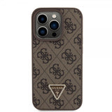 Guess iPhone 15 Pro Kuoret Metal Logo Strass Crossbody Strap Ruskea