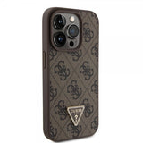 Guess iPhone 15 Pro Kuoret Metal Logo Strass Crossbody Strap Ruskea