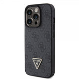 Guess iPhone 15 Pro Kuori Metal Logo Strass Crossbody Strap Musta