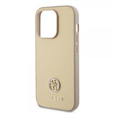 Guess iPhone 15 Pro Kuori Metal Logo Strass Kulta
