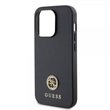 Guess iPhone 15 Pro Kuori Metal Logo Strass Musta