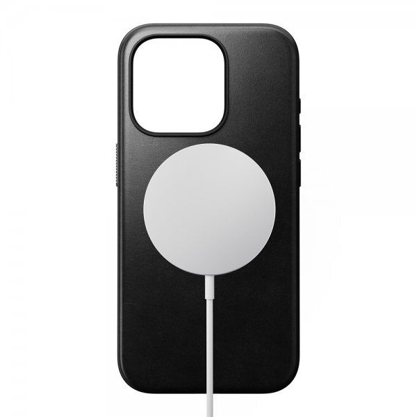 Nomad iPhone 15 Pro -kuori, Modern Leather Case, Horween musta