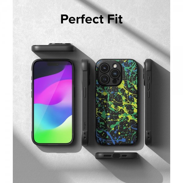 Ringke iPhone 15 Pro -suojakuori, Onyx Design Action Painting