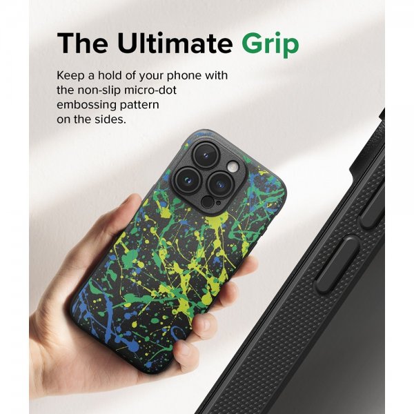 Ringke iPhone 15 Pro -suojakuori, Onyx Design Action Painting