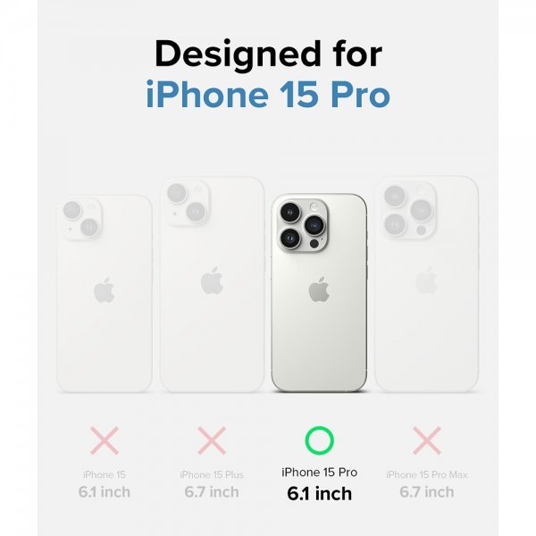Ringke iPhone 15 Pro -suojakuori, Onyx Design, Blue Brush
