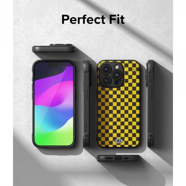Ringke iPhone 15 Pro Kuori Onyx Design Checkerboard Keltainen