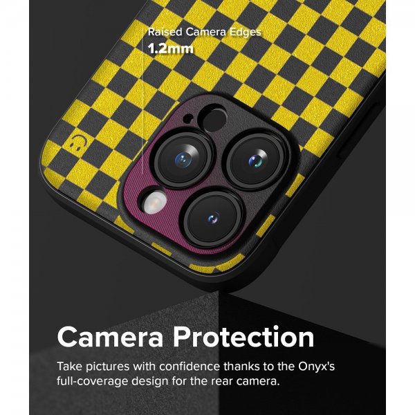 Ringke iPhone 15 Pro Kuori Onyx Design Checkerboard Keltainen