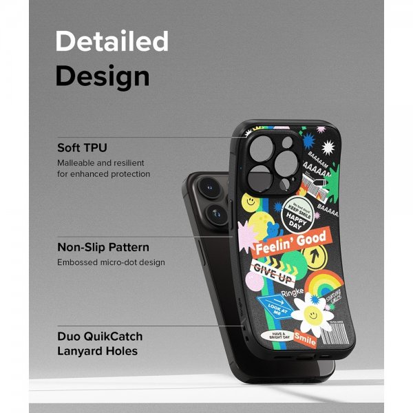 Ringke iPhone 15 Pro Onyx Design -kuori tarran kera