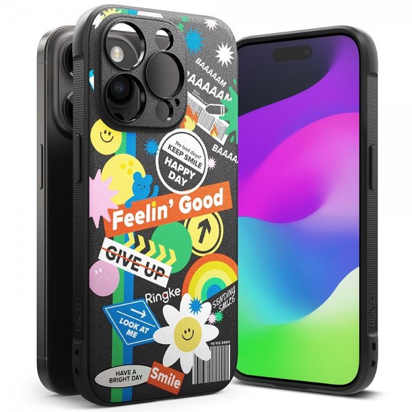 Ringke iPhone 15 Pro Onyx Design -kuori tarran kera
