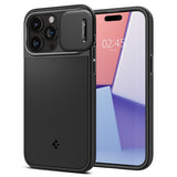 Spigen iPhone 15 Pro -suojakuori Optik Armor MagFit Musta