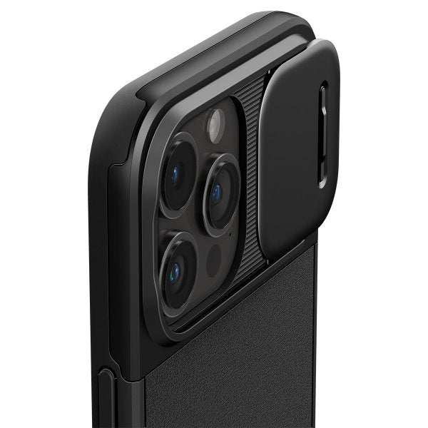 Spigen iPhone 15 Pro -suojakuori Optik Armor MagFit Musta
