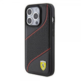Ferrari iPhone 15 Pro Kuori Rei'itetty Musta
