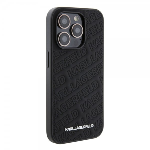 Karl Lagerfeld iPhone 15 Pro Kuori Quilted K Pattern Musta