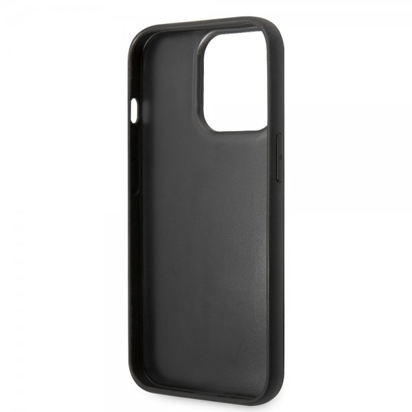 Karl Lagerfeld iPhone 15 Pro -suojakuori Quilted Nylon Puffy Case Logo Plate, musta
