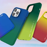 X-Level iPhone 15 Pro -kuori Rainbow Series sininen