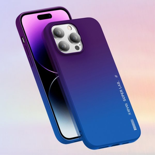 X-Level iPhone 15 Pro -kuori Rainbow Series Vihreä