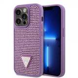 Guess iPhone 15 Pro kuori tekojalokivillä, violetti