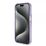 Guess iPhone 15 Pro Max Kuori Sormusteline Glitter MagSafe Violetti