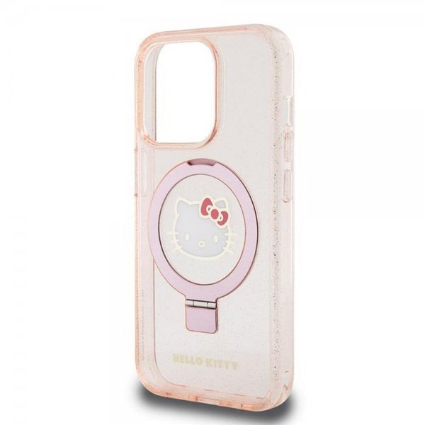 Hello Kitty iPhone 15 Pro -kuori rengastelineellä MagSafe pinkki