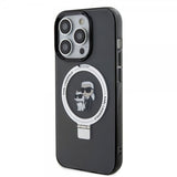 Karl Lagerfeld iPhone 15 Pro Kuori Ring Stand MagSafe Musta