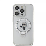 Karl Lagerfeld iPhone 15 Pro Kuori Ring Stand MagSafe Valkoinen