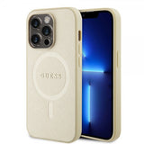 Guess iPhone 15 Pro -kuori Saffiano MagSafe Beige