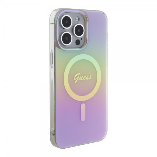 Guess iPhone 15 Pro -kuori Script MagSafe, vaaleanpunainen