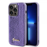 Guess iPhone 15 Pro -kuori, Sequin, violetti