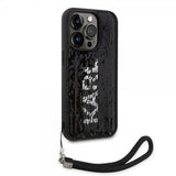 Karl Lagerfeld iPhone 15 Pro Kuori Paljetti Musta