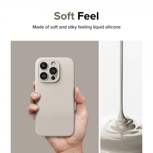 Ringke iPhone 15 Pro -silikonisuojakuori magneetilla Stone