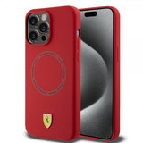 Ferrari iPhone 15 Pro -silikonisuojakuori MagSafe - punainen