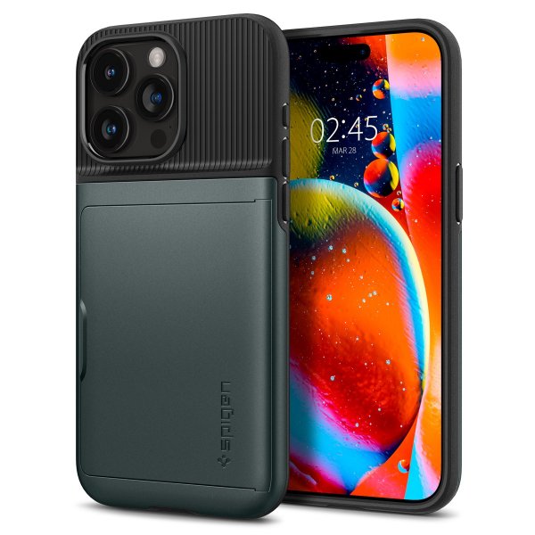 Spigen iPhone 15 Pro Kuori Slim Armor CS Abyss Green