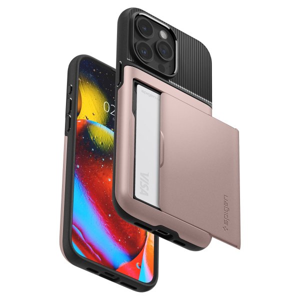 Spigen iPhone 15 Pro -suojakuori Slim Armor CS Rose Gold