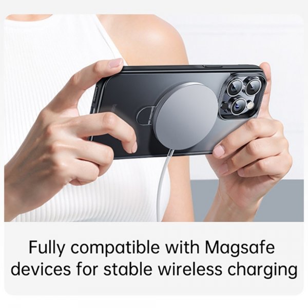 Baseus iPhone 15 Pro -suojakuori, Smart Ring -sarja, MagSafe, musta