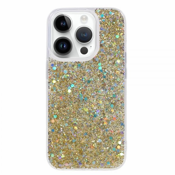 Nordic Covers iPhone 15 Pro Kuori Sparkle Series Citrine Gold