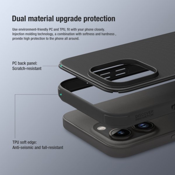 Nillkin iPhone 15 Pro -kuori Super Frosted Shield Pro, sininen