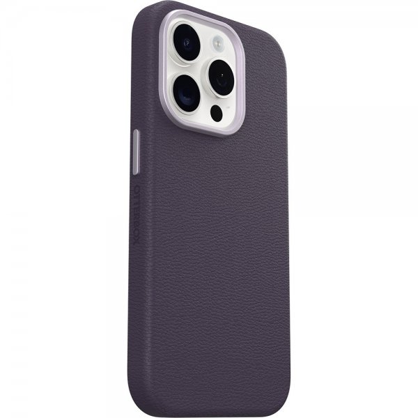 Otterbox iPhone 15 Pro Symmetry -suojakuori kaktusnahkaa MagSafe Plum Luxe