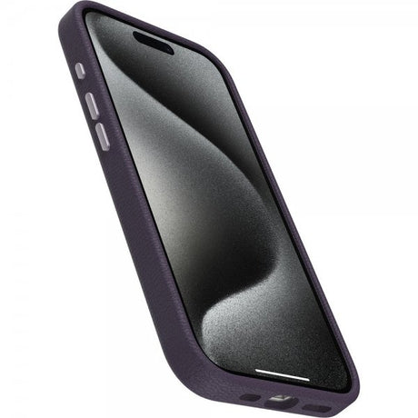 Otterbox iPhone 15 Pro Symmetry -suojakuori kaktusnahkaa MagSafe Plum Luxe