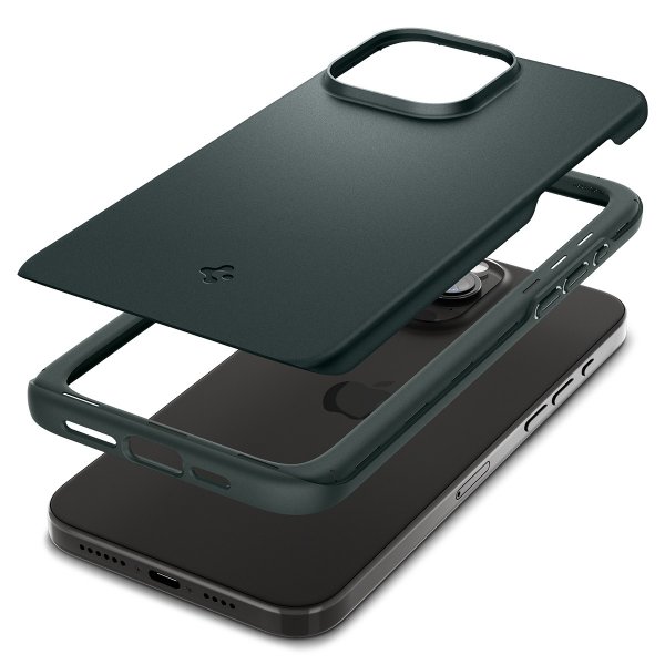 Spigen iPhone 15 Pro Thin Fit -suojakuori, Abyss Green