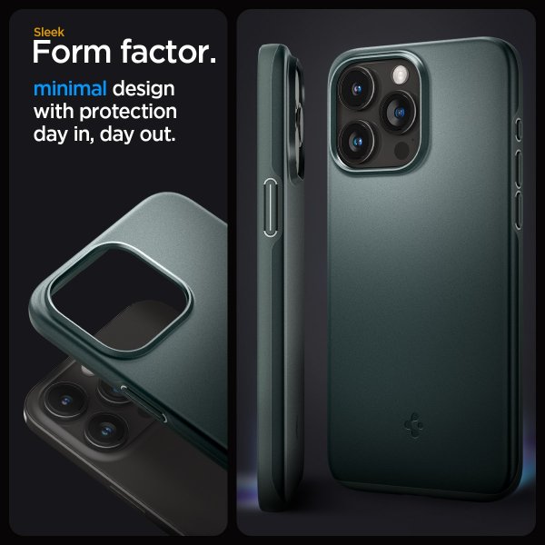 Spigen iPhone 15 Pro Thin Fit -suojakuori, Abyss Green