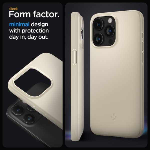 Spigen iPhone 15 Pro -suojakuori Thin Fit Mute Beige