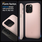 Spigen iPhone 15 Pro -suojakuori, Thin Fit, Pink Sand