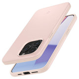 Spigen iPhone 15 Pro -suojakuori, Thin Fit, Pink Sand