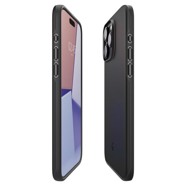 Spigen iPhone 15 Pro -suojakuori Thin Fit, musta