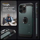 Spigen iPhone 15 Pro -suojakuori Tough Armor MagFit Abyss Green