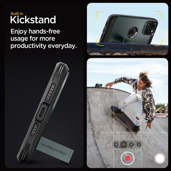 Spigen iPhone 15 Pro -suojakuori Tough Armor MagFit Abyss Green