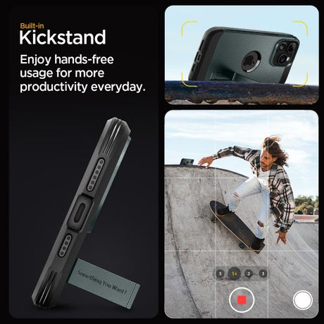 Spigen iPhone 15 Pro -suojakuori Tough Armor MagFit Abyss Green