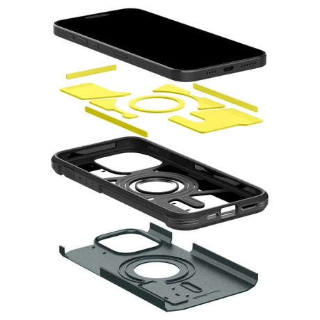 Spigen iPhone 15 Pro -suojakuori Tough Armor MagFit Abyss Green