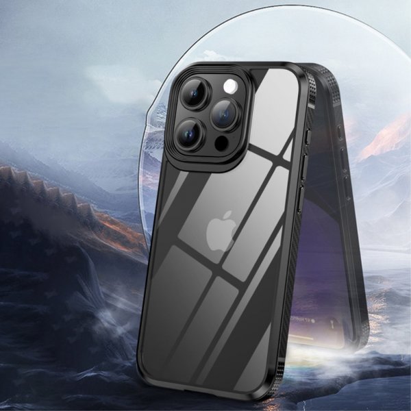 Ipaky iPhone 15 Pro Kuori Läpinäkyvä Takakuori Sininen